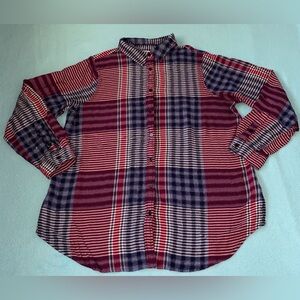 AVENUE metallic threads collared button up long sleeve roll tabs NEW size 14-16